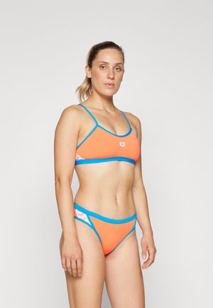 WOMENS ICONS CROSS BACK SOLID SET - Bikini - bright coral/blue river