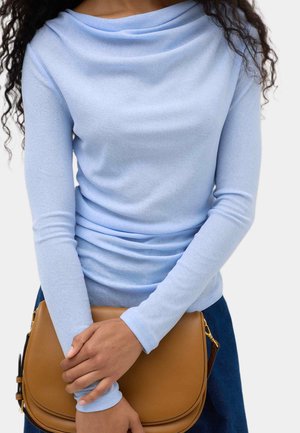 Marks & Spencer, COWL NECK DRAPED LONG SLEEVE TOP. - Langærmet T-shirt - faded blue