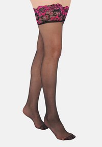 TOP CONTRAST HOLD UPS - Nadkolienky - black/pink