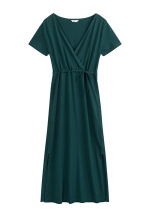 MELA, DAMEN V-NECK KLEID LANG SHREOSHI - Jerseykleid - tiefsee