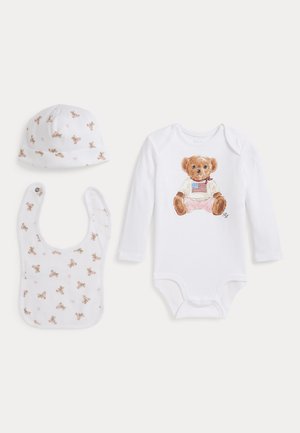 Polo Ralph Lauren, POLO BEAR COTTON 3 PIECE GIFT SET 0-2Y - Шапка - white/multi-coloured