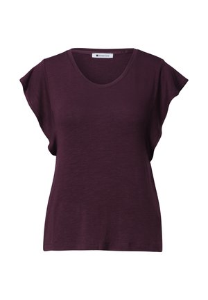 Street One, SHIRT WITH SHORT VOLANT-SLEEVES - T-shirt basique - rustic rouge