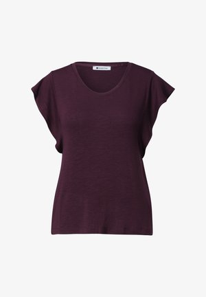 Street One, SHIRT WITH SHORT VOLANT-SLEEVES - T-shirt basic - rustic rouge