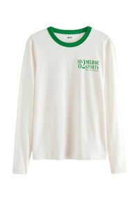 Next ESSENTIAL CREW NECK- REGULAR FIT - Pikkade varrukatega topp - white green