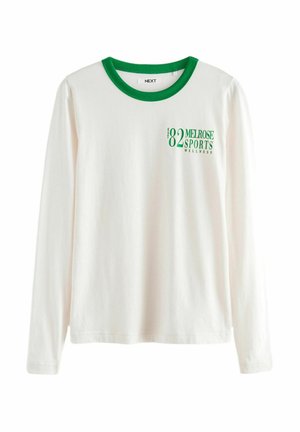 ESSENTIAL CREW NECK- REGULAR FIT - Pikkade varrukatega topp - white green