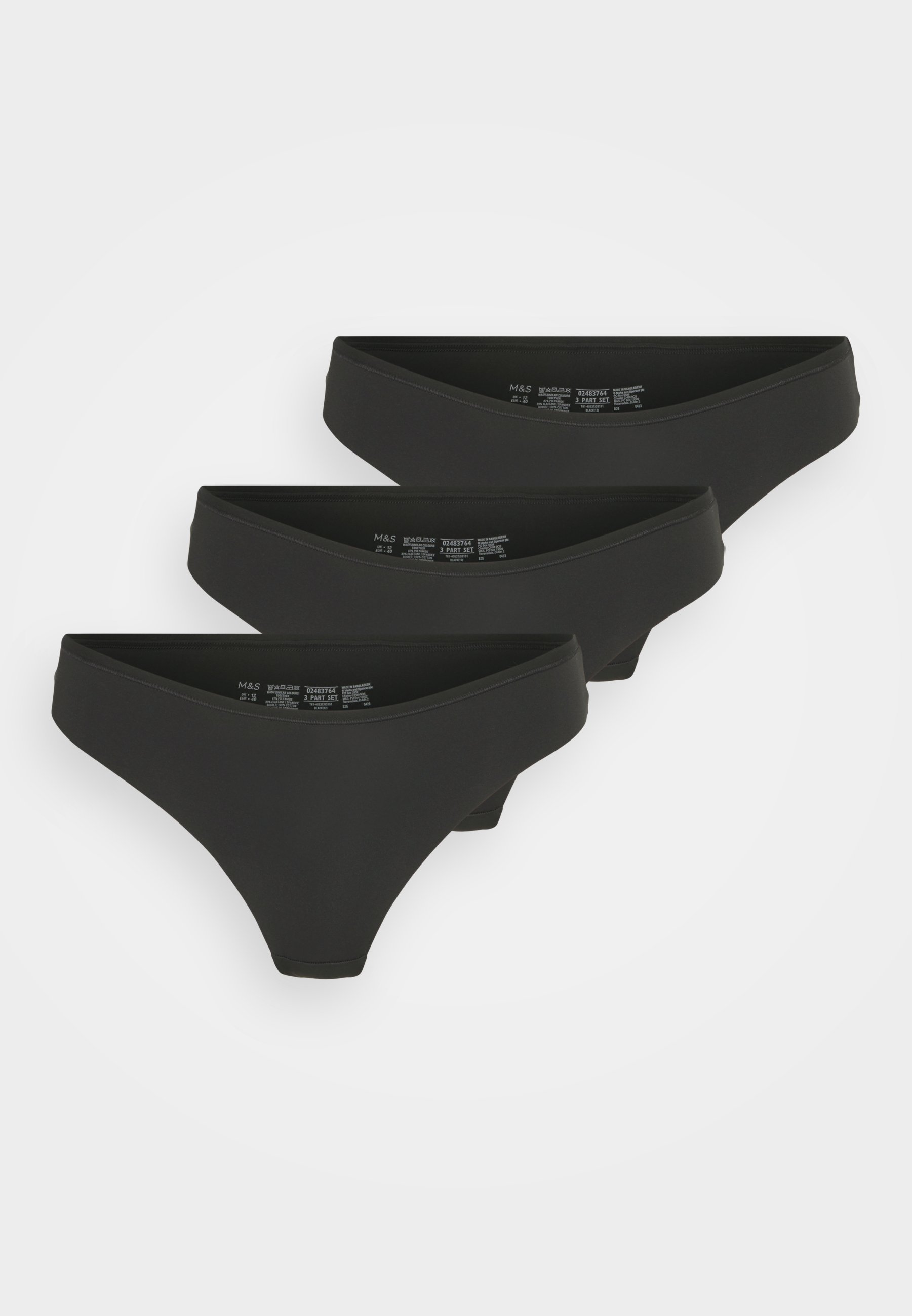 Marks & Spencer FLEXI 3 PACK - Thong - black - Zalando