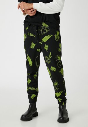 SKULL PRINTED JOGGER - Trainingsbroek - black