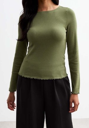 Top s dlouhým rukávem - khaki