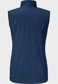 Námořnický bezrukávový top s vysokým límcem, vyrobený ze hladké, pružné tkaniny. Disponuje jemnými stehy a logem blízko lemu.