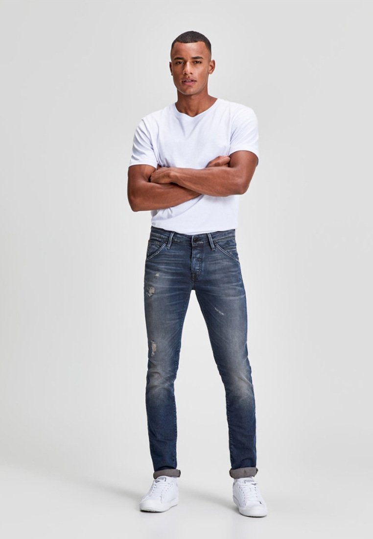 Jack \u0026 Jones GLENN FOX - Jeans Slim Fit - blue denim - Zalando.de