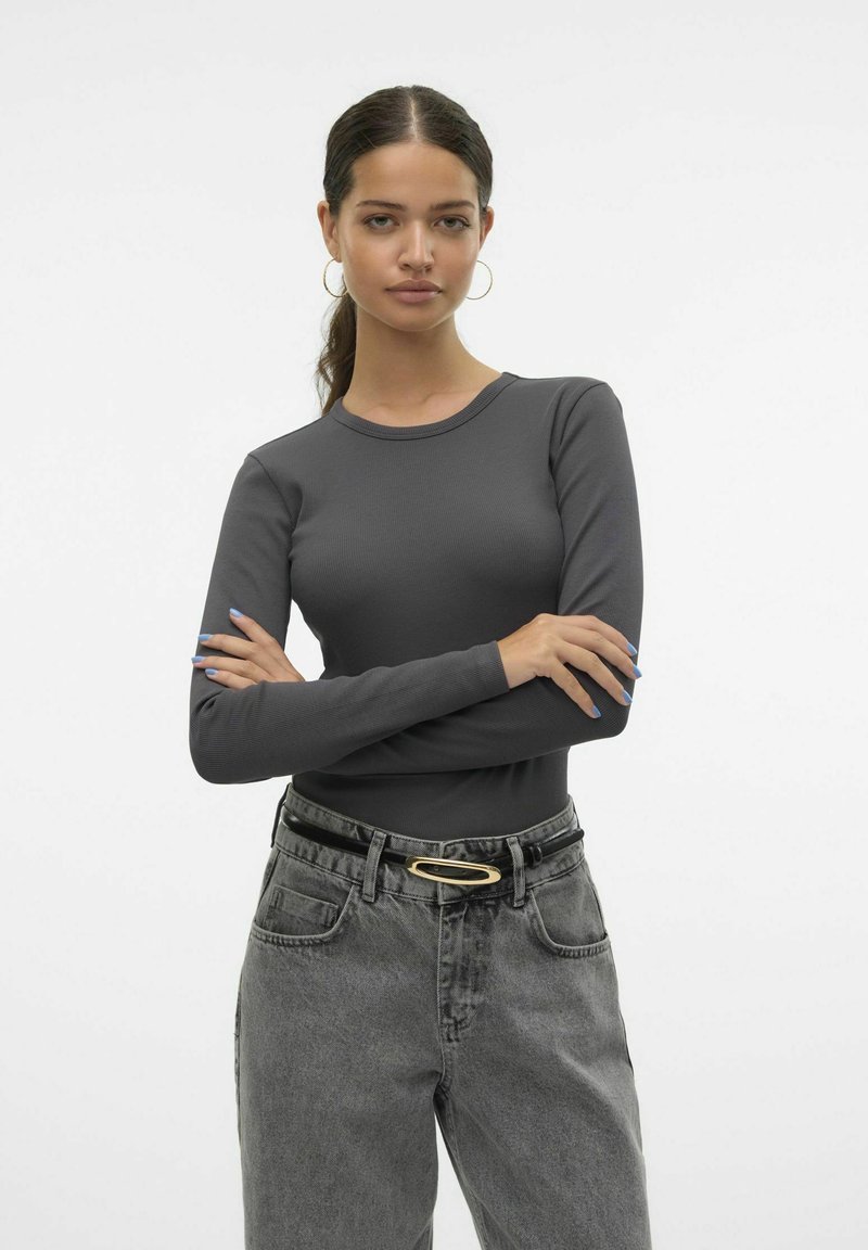 Vero Moda VMCHLOE SHORT - Maglietta a manica lunga - asphalt