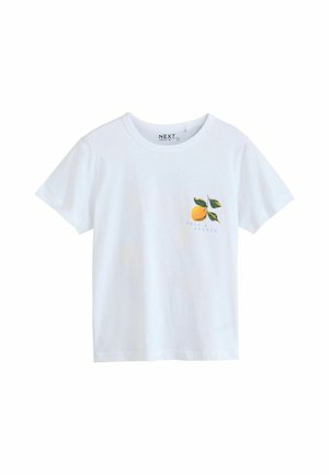 Next, REGULAR FIT - ORANGE GRAPHIC SHORT SLEEVE T-SHIRT - T-Shirt print - white