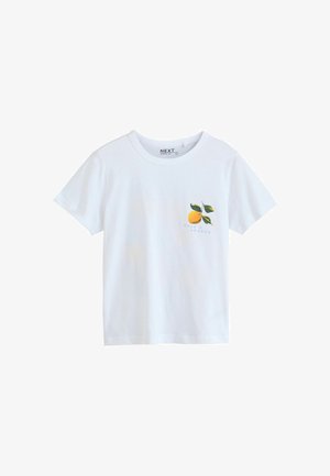 Next, REGULAR FIT - ORANGE GRAPHIC SHORT SLEEVE T-SHIRT - T-Shirt print - white