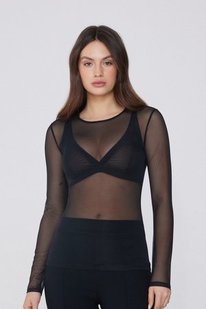 Tezenis LONG SLEEVE CREW NECK - Camiseta de manga larga - Black