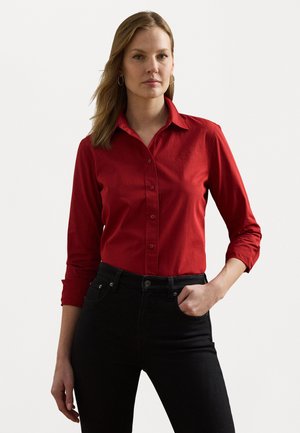 Featherweight Cotton Shirt - Button-down blouse - madison red