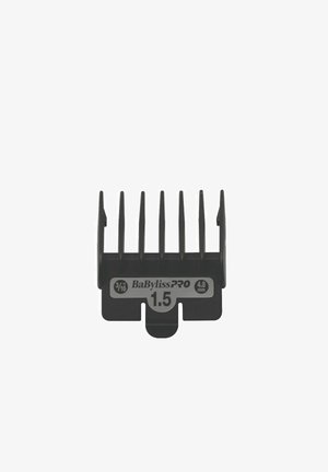 Zwarte BaBylissPRO tondeuse-opzetkam met een kniplengte van 1,5, 3/16 inch en 4,8 mm afmetingen, voorzien van zes tanden.