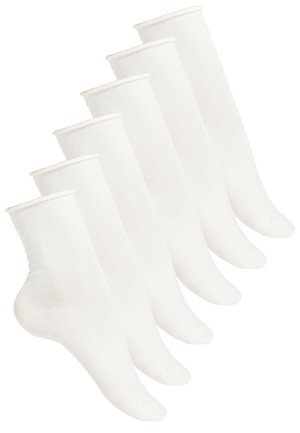 6 PACK CON BORDO ALTO - Socks - a bianco