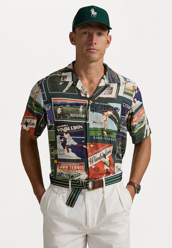 WIMBLEDON POSTER PRINT CAMP SHIRT UNISEX - Button-down blouse