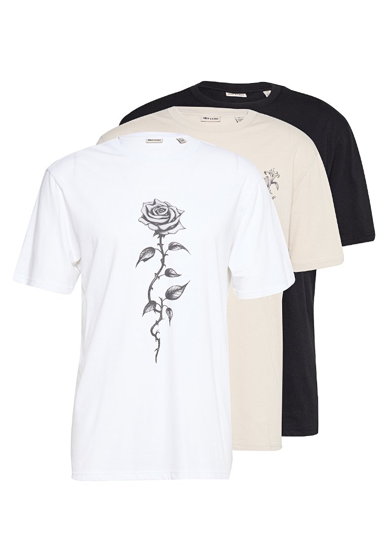 Only & Sons T-shirt print zwart