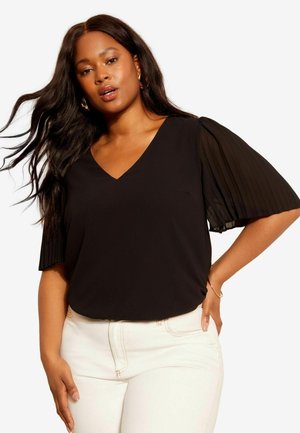 REGULAR FIT - CURVE SHORT SLEEVE  - Blouse - black