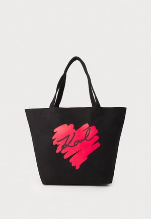 KARL LAGERFELD HEARTS REVERSIBLE  - Bolso shopping - black