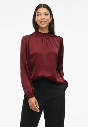 MIT LANGEN ÄRMELN VISOFIE - Bluse - cabernet