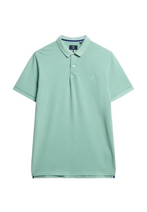 Lys grøn polo skjorte lavet af bomuld med en klassisk krave, korte ærmer, to knapper og et diskret logo på brystet.