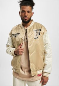 COLLEGE SHINY VARSITY - Giubbotto Bomber - sand offwhite