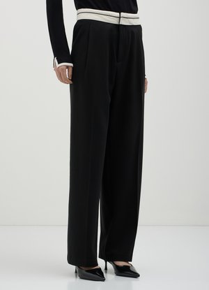 Calliope CON BANDA A CONTRASTO  - Pantalon classique - nero