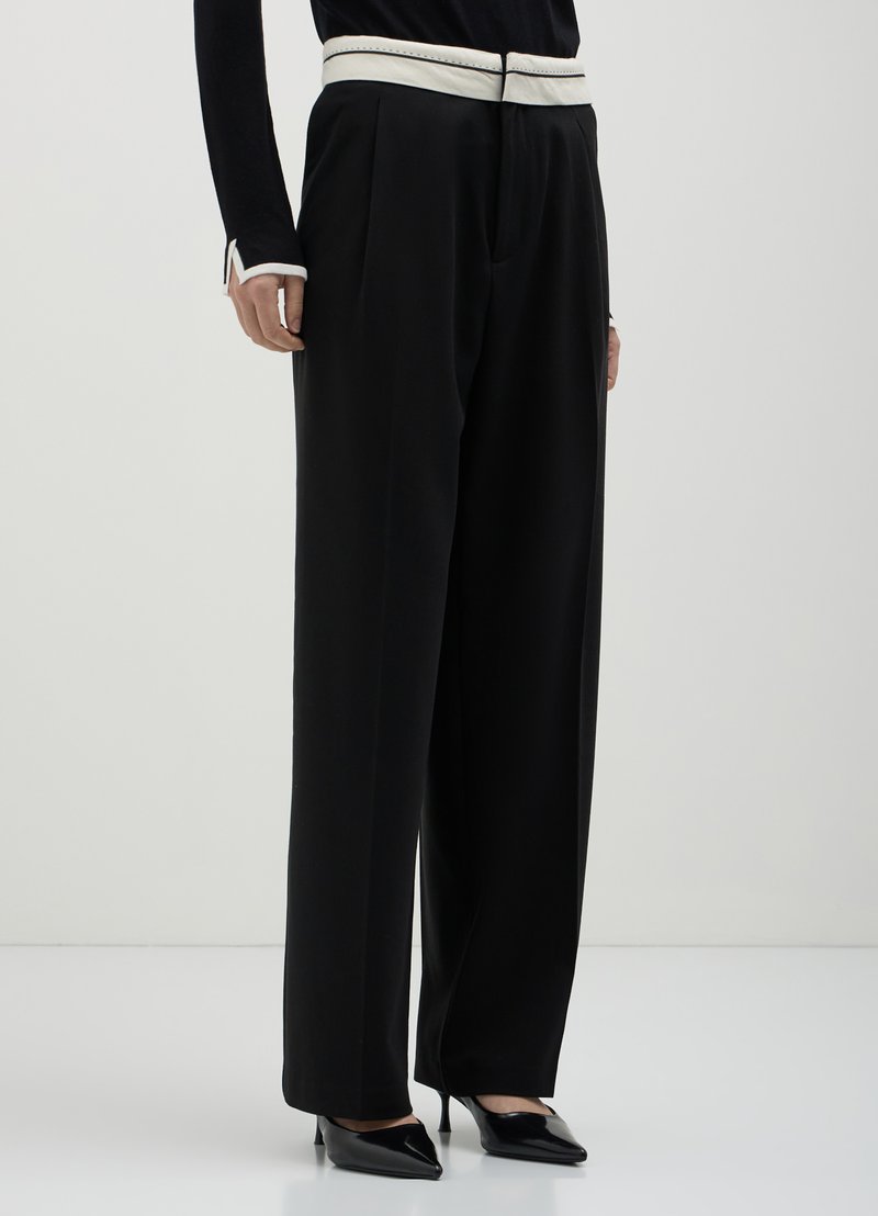 Calliope CON BANDA A CONTRASTO  - Pantaloni - nero