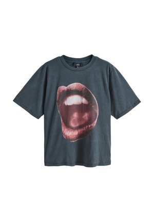 Rockett St George, REGULAR FIT - LIPS GRAPHIC - T-Shirt print - grey