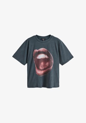 Rockett St George, REGULAR FIT - LIPS GRAPHIC - Tričko s potlačou - grey