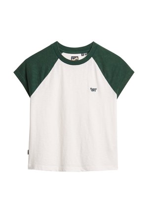 Superdry & Co ESSENTIAL LOGO RAGLAN - T-shirt print - enamel green off white