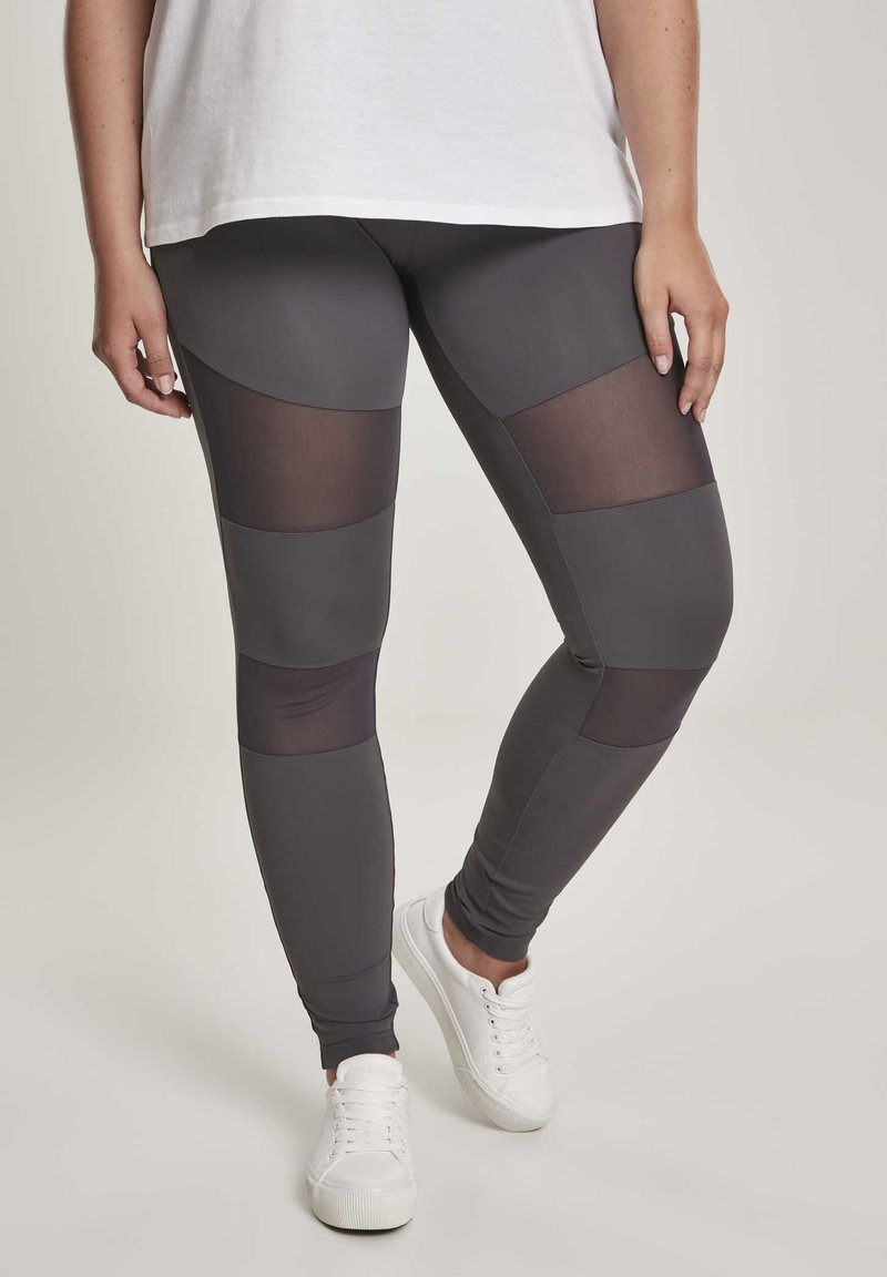 Urban Classics - LADIES TECH MESH LEGGINGS - Pajkice – hlače - raw grey, Povečajte