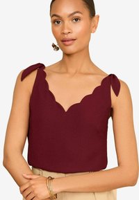 Love & Roses V NECK SCALLOP DETAIL TIE SHOULDER REGULAR FIT - Blúz - red