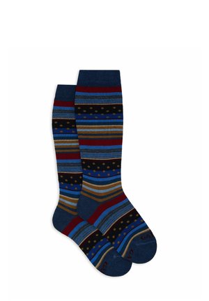 LONG WITH STRIPES AND POLKA DOTS - Calzettoni - jeans navy