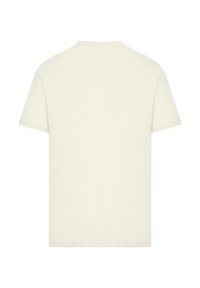 Short-sleeve, crew neck t-shirt in light beige. Made from soft cotton with a smooth texture. No visible branding or patterns.