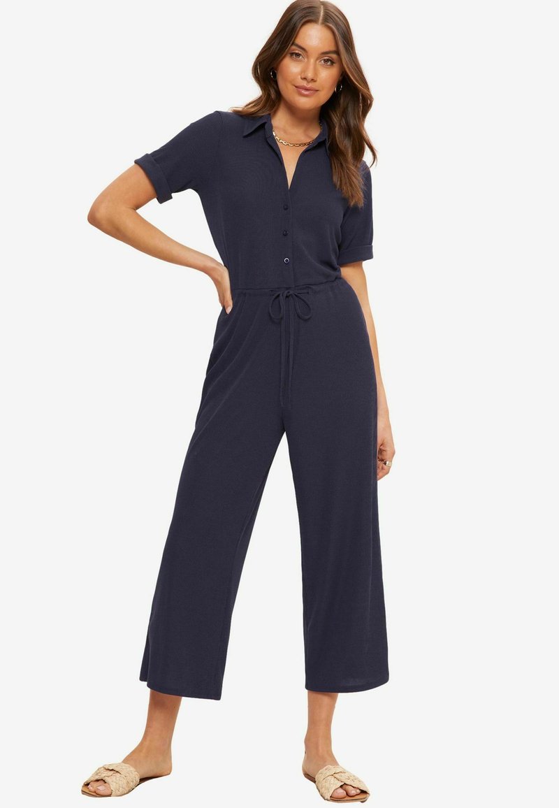 Friends Like These SHORT SLEEVE BUTTON UP WIDE LEG REGULAR FIT - Kezeslábas - navy