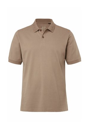 Hnědá polo košile vyrobená z měkké bavlny. Má klasický límeček, zapínání na tři knoflíky a krátké rukávy. Jednoduchý design bez vzorů.