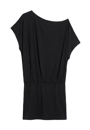 PULL&BEAR, SHORT ASYMMETRIC - DRESS - Robe t-shirt - black