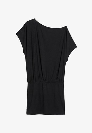 PULL&BEAR, SHORT ASYMMETRIC - DRESS - Robe t-shirt - black