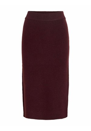 VILA, KNITTED SKIRT VILOLO MIDI - Jupe crayon - winetasting