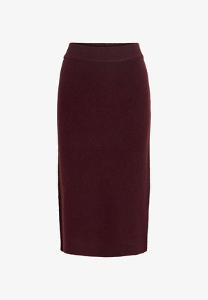 VILA, KNITTED SKIRT VILOLO MIDI - Jupe crayon - winetasting
