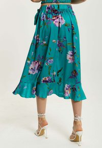Liquorish FLORAL PRINT  - A-line skirt - green