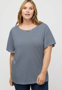 Ulla Popken Printtipaita - dark blue stripe