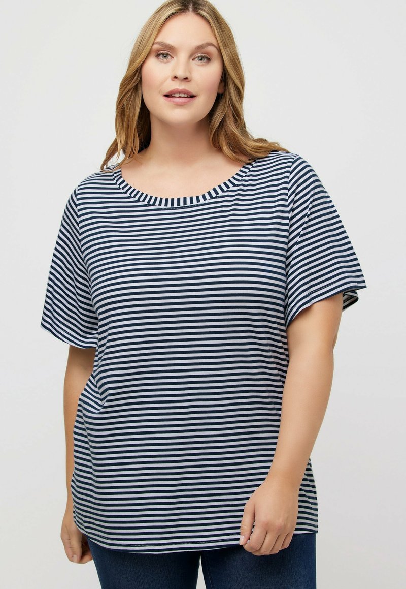 Ulla Popken Printtipaita - dark blue stripe