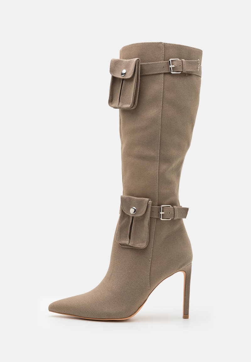 Even&Odd Topánky na vysokom opätku - khaki