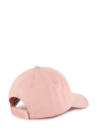 Pink baseball cap made of cotton with a rounded crown, curved brim, and logo accent on the back strap. Features stitched eyelets for breathability.