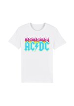 F4NT4STIC ACDC NEON FLAMES - Print T-shirt - weiß/white - Zalando