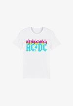 F4NT4STIC ACDC NEON FLAMES - Print T-shirt - weiß/white - Zalando